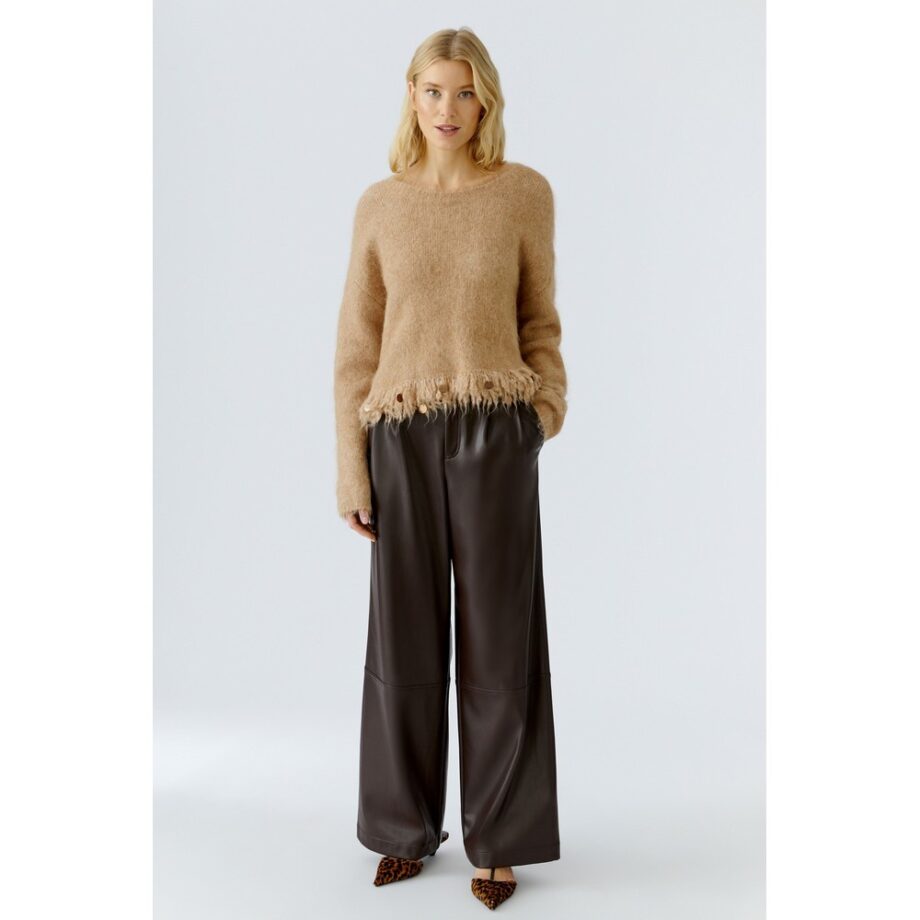 Oui 0085735-8920 Bundfaltenhose - dark brown