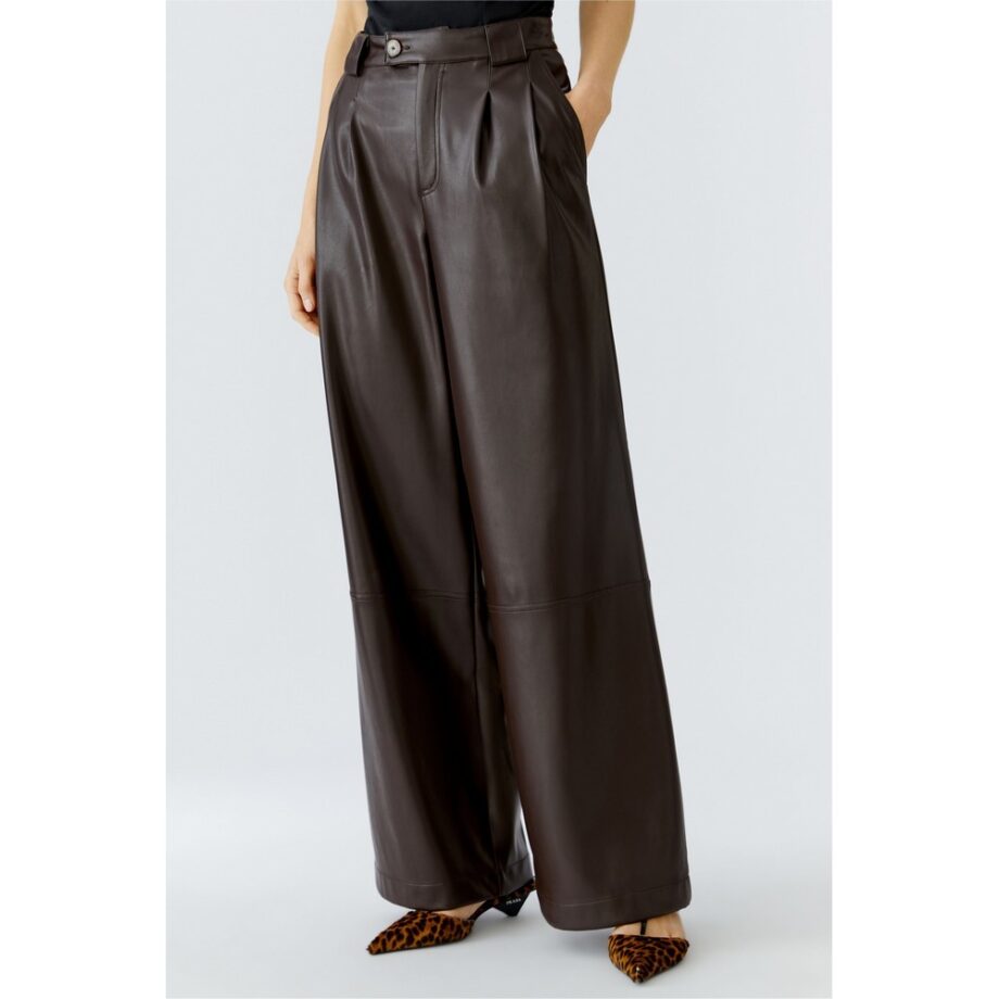 Oui 0085735-8920 Bundfaltenhose - dark brown