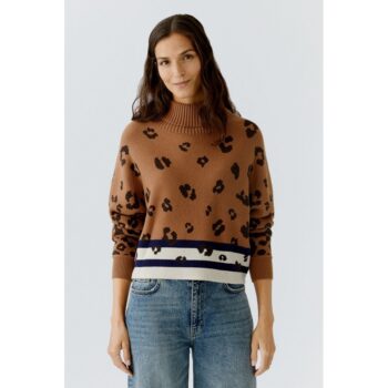 Oui 0086076-0795 Pullover - dark camel blue