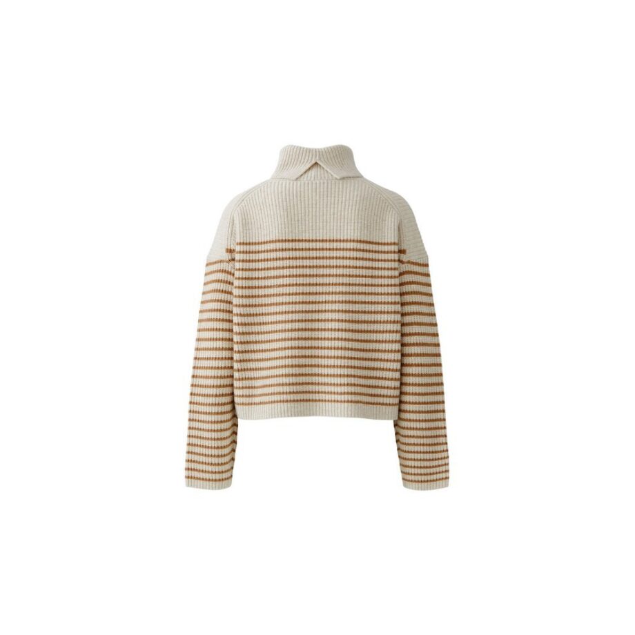 Oui 86115 Pullover off white camel