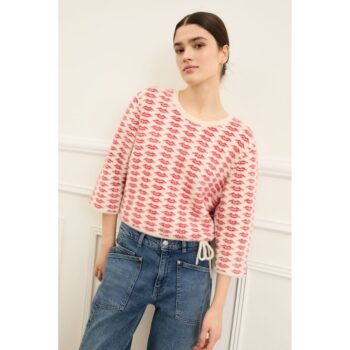 Oui 0094268-3912 Pullover - white red