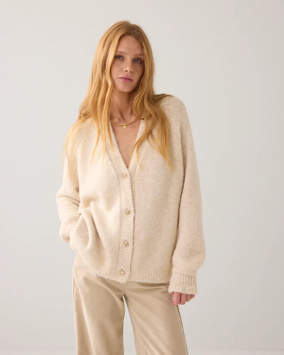 Summum 7S8001-70039 Oversized Strickjacke mit fancy Knöpfen