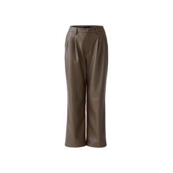 Oui 94342-8390 Bundfaltenhose Lederhose taupe