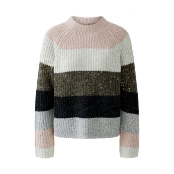Oui 95088 Pullover khaki rose