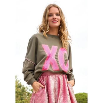 Miss Goodlife MG12942 Roundneck XO Paillette – olive