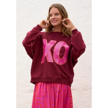 Miss Goodlife MG12942 Roundneck XO Paillette – bordeaux