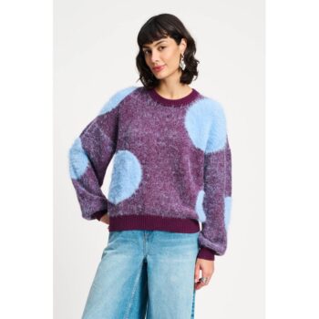 Pom Amsterdam SP9358 PULLOVER - Dots Plum