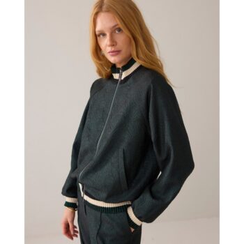 Summum Blouson Bomber jacket Glitter jacquard 1s1273-12333 emeraldgreen