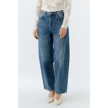 Oui 96141 Jeans Barrel Fit dark blue denim