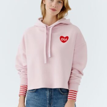 Oui 96278 Kapuzensweatshirt rose