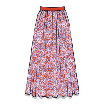 SMITH & SOUL 0126-1067-P Printed Mesh Skirt Rock mandarin red print