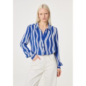Fabienne Chapot Coco Blouse Bluse Blue Wavy Stripe