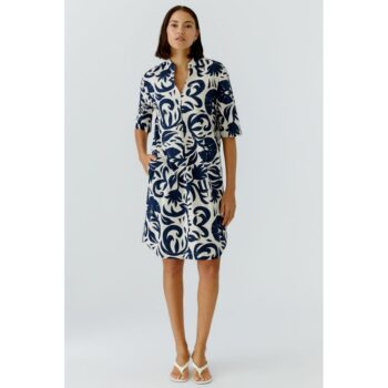 Oui 97496 Tunika Kleid white blue