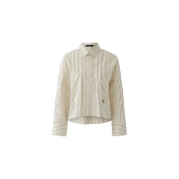Oui 97533 Bluse Hemdbluse offwhite brown