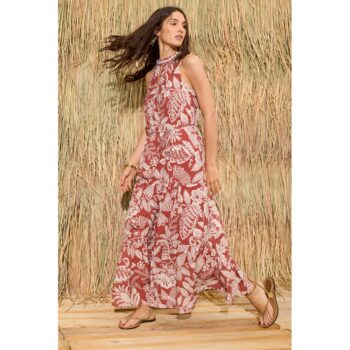 Oui Maxikleid 97495 red white