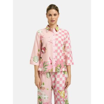 SMITH & SOUL 0426-0400 Bluse Crazy Shirt Collar Blouse powder rosé print