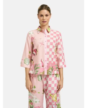 SMITH & SOUL 0426-0400 Bluse Crazy Shirt Collar Blouse powder rosé print