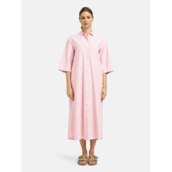 SMITH & SOUL 0426-0512-STR Kleid Neon Stripe Shirt Collar Dress neon pink