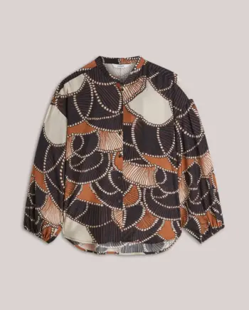 Summum 2S3458 Locker sitzende Bluse mit Print braun multi