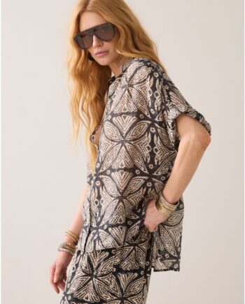 Summum 2s3498 Wear-your-Way-Bluse Print schwarz multi