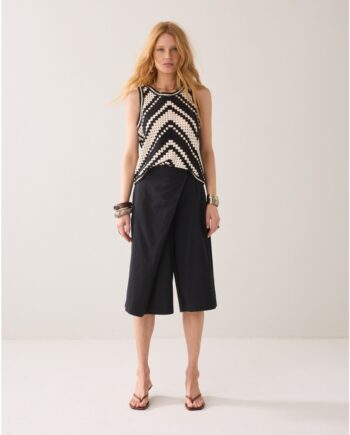 Summum 4S2990 Bermuda-Shorts mit Umschlag schwarz