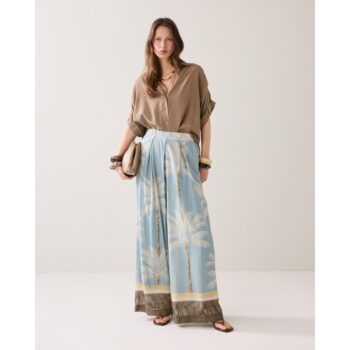 Summum 4S2993 leichte Hose mit Strandprint blau