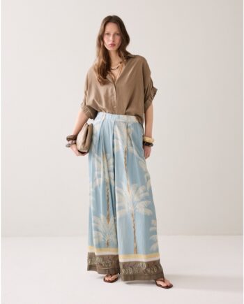 Summum 4S2993 leichte Hose mit Strandprint blau