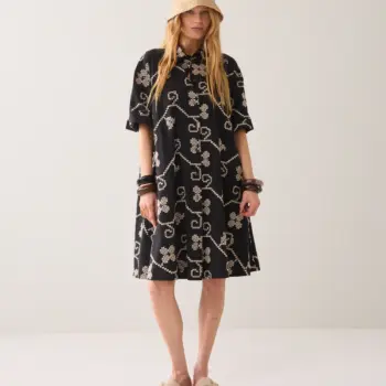 Summum 5S1661 A-Linien-Kleid Stickerei schwarz