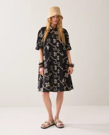 Summum 5S1661 A-Linien-Kleid Stickerei schwarz