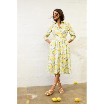 Oui Midikleid 97174 lt green yellow