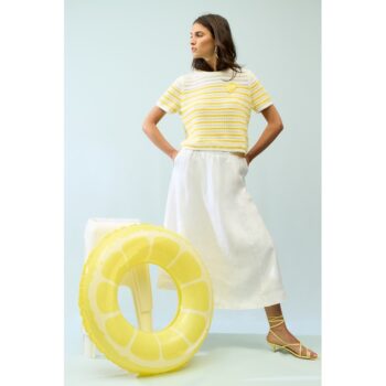 Oui Pullover 97435 white yellow