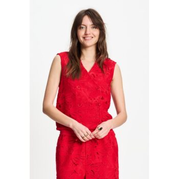 Pom Amsterdam  SP9581 TOP - Lace Bloom Red