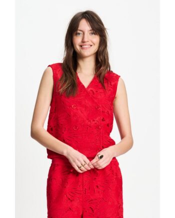 Pom Amsterdam  SP9581 TOP - Lace Bloom Red