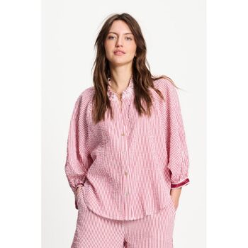 Pom Amsterdam SP9585 BLOUSE - Seersucker Red White