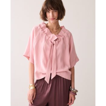 Summum 2s3502-12372 Wear-your-Way-Oberteil aus Leinenblend rosa