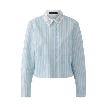 Oui 96459 Bluse blue white