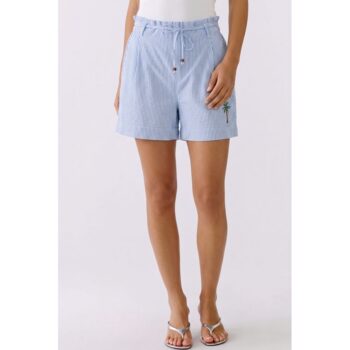 Oui Shorts 98675 lt blue white