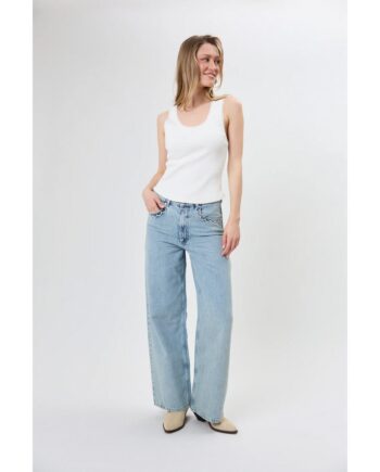 Oh April Jeans Aline Denim Pants Light Blue Wash