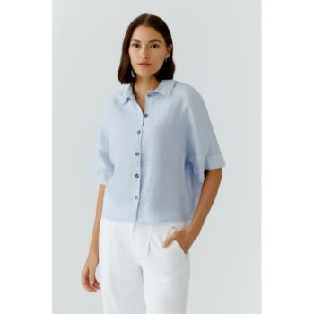 Oui 97229 Leinenbluse kentucky blue
