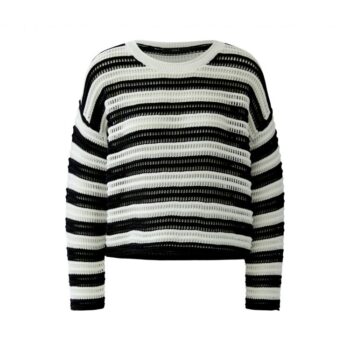 Oui 97909 Pullover white black