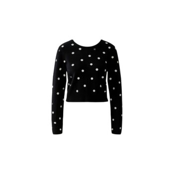 Oui Pullover 97927 black offwhite