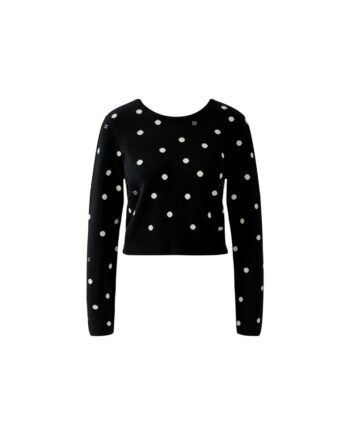 Oui Pullover 97927 black offwhite
