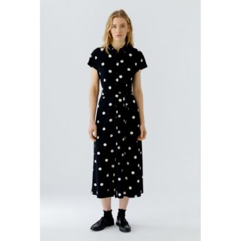 Oui Kleid 98578 black offwhite