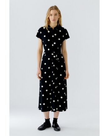 Oui Kleid 98578 black offwhite
