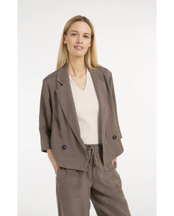 YAYA 01-501084-605 Blazer mit Kimonoärmeln und Knöpfen washed brown