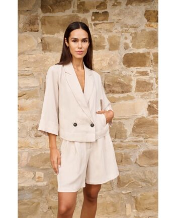 YAYA 01-501084-605 Blazer mit Kimonoärmeln und Knöpfen creme white
