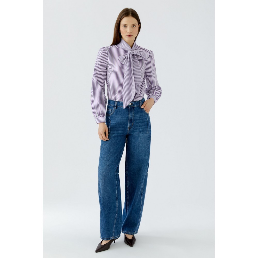 Oui 100415 Schluppenbluse white violett