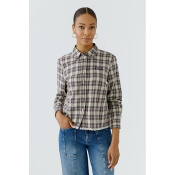 Oui Hemdbluse 100416 lt camel lilac