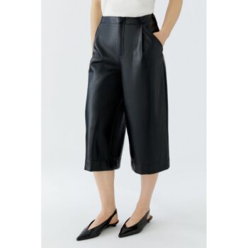 Oui 94127 Bundfaltenhose Bermuda black