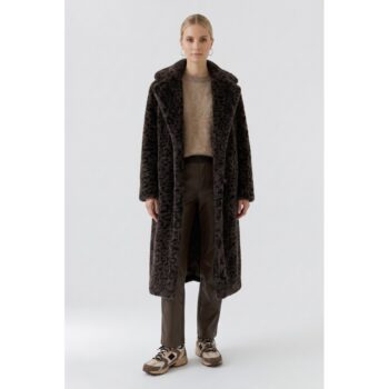 Oui Mantel Wintermantel 98937 dk brown grey leo